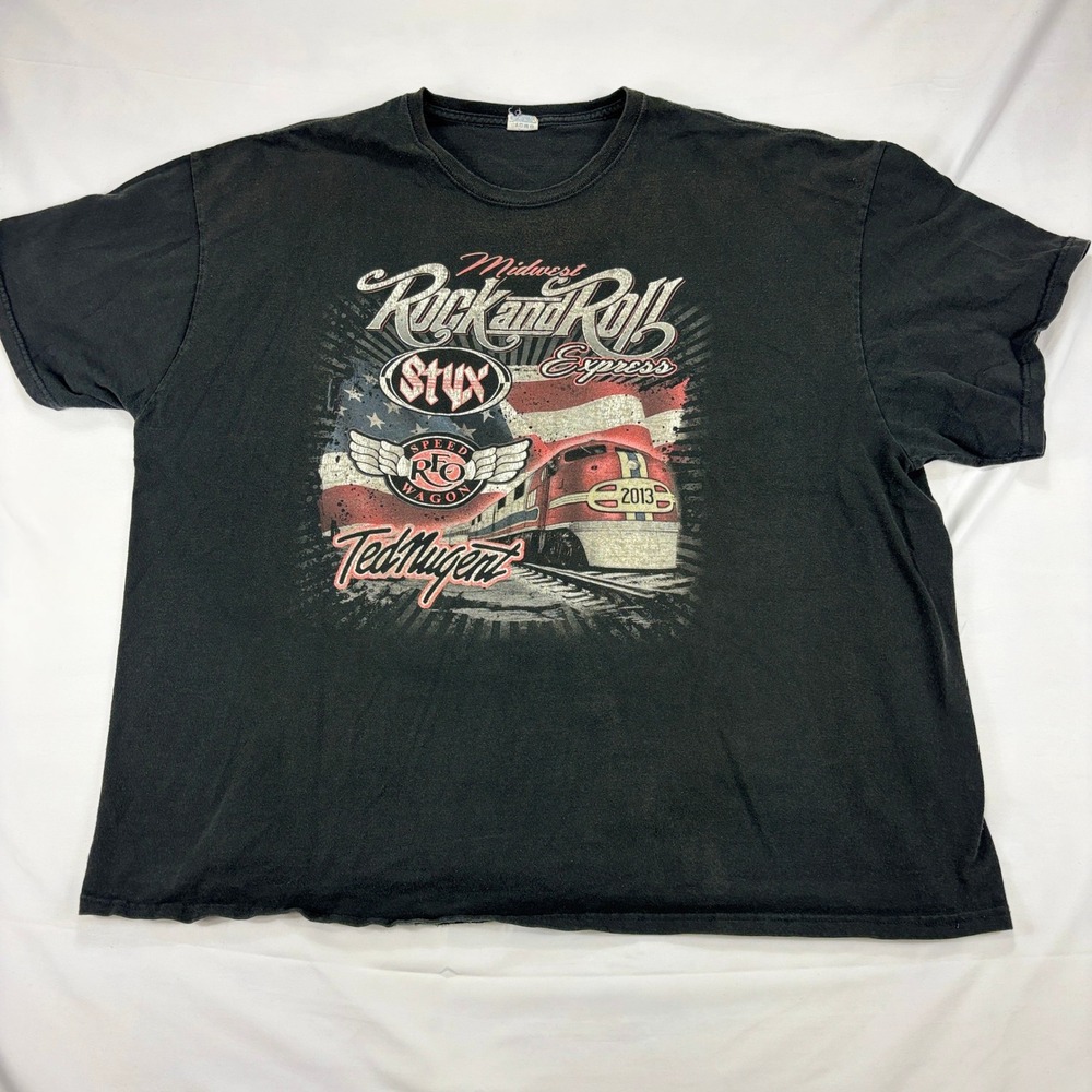 Midwest Rock n Roll Express 2013 Tour T Shirt Styx REO Speedwagon‎ Nugent XL-2XL